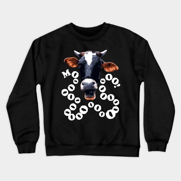 Cow Costume Funny Moo Halloween Crewneck Sweatshirt by BraaiNinja